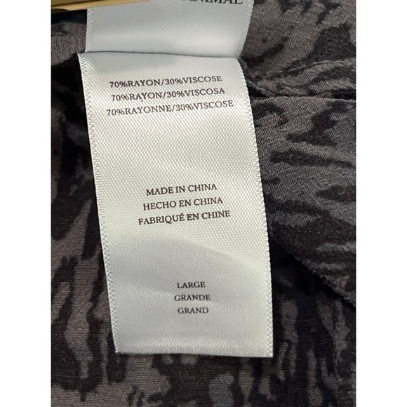 Rails Zana Dress Women’s Large Charcoal Animal Print Mini Smocked - Picture 10 of 14